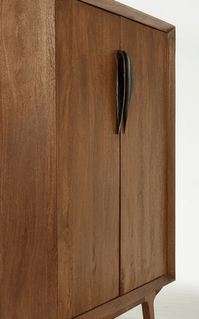 Mobile da bar "Sherman" da 2 ante in legno di mango con mensole, da 90 x 40 x 108 cm