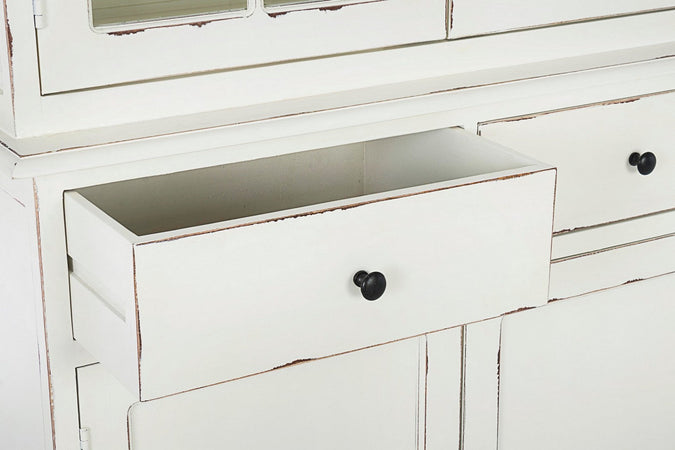 Vetrina "Jefferson" per interno, struttura in legno di mango, schienali in legno