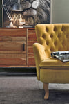 Poltrona Orlins per interno, Struttura In Legno Di Pino, Rivestimento In Cotone Trapuntato, Effetto Velluto Capitonne' 71.5 x 72.5 x 79h cm