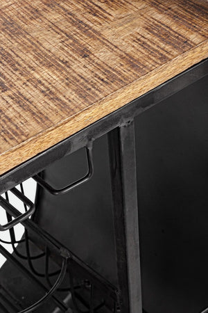 Consolle da bar "Vespa Replica" moderno con piano in legno, ruote, 183 x 43 x 105 cm