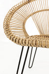 Poltrona Esteban per interno, Seduta In Rattan Ed Intreccio In Kubu 83 x 64 x 89h cm
