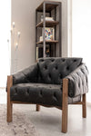 Poltrona Raymond per interno, Struttura E Schienale In Legno Di Frassino, Rivestimento (Non Sfoderabile) In Similpelle 83 x 85 x 85h cm