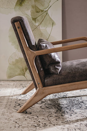Poltrona "Ancilla" per interno, Struttura In Rubber Wood 66 x 85 x 74h cm