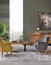 Poltrona Orlins per interno, Struttura In Legno Di Pino, Rivestimento In Cotone Trapuntato, Effetto Velluto Capitonne' 71.5 x 72.5 x 79h cm