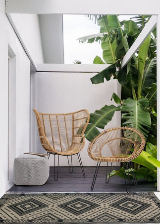 Poltrona "Esteban" per interno, Seduta In Rattan Ed Intreccio In Kubu 83 x 64 x 89h cm