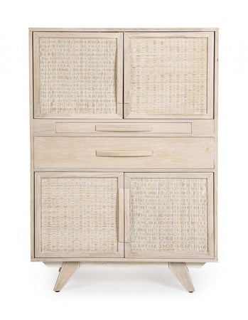 Mobile da bar "Sahana" da 4 ante in legno di mango, struttura in mdf da 85 x 40 x 123 cm