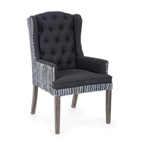 Poltrona "Estelle" per interno, Struttura In Legno Di Mango Massiccio 62 x 71 x 107h cm