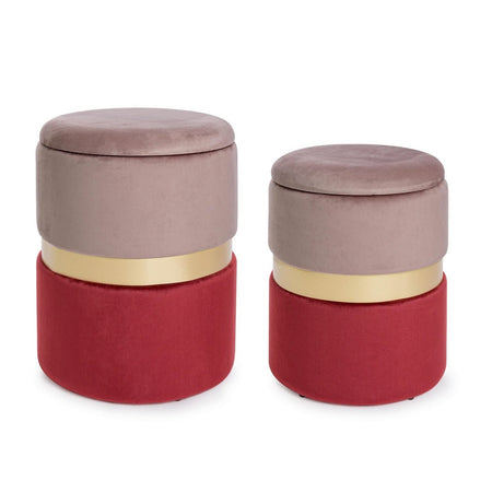 Poltrona Pouf "Pavlina" per interno, con struttura in mdf e compensato set da 2 pezzi