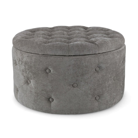 Poltrona Pouf "Ernestine" per interno, con struttura in legno di pino e mdf da Ø70 x 40h cm