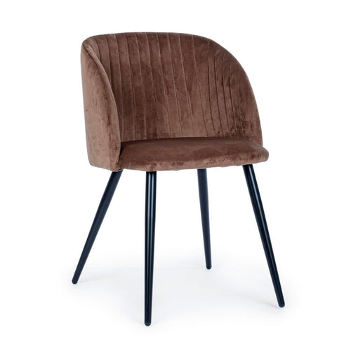 Sedia Queen con gambe in acciaio verniciato a polvere, per arredo interno 53 x 57 x h 81,5 cm