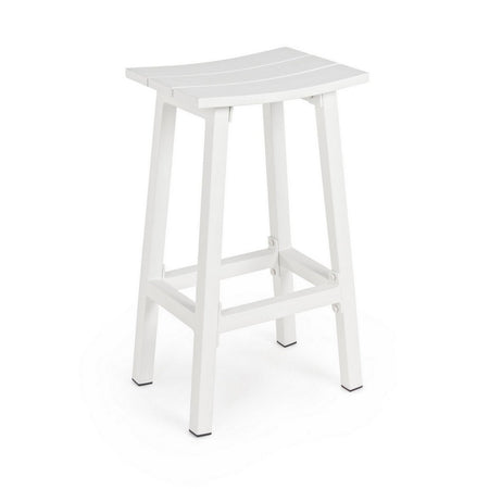 Sgabello da bar "Skipper" con struttura in alluminio, seduta comoda per esterno, da 71 cm