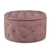 Poltrona Pouf Ernestine per interno, con struttura in legno di pino e mdf da Ø70 x 40h cm