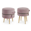 Poltrona Pouf Pavlina per interno, con struttura in mdf e compensato set da 2 pezzi