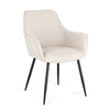Sedia Cora con struttura in acciaio, per arredo interno con braccioli, 58 x 63 x h 85,5 cm