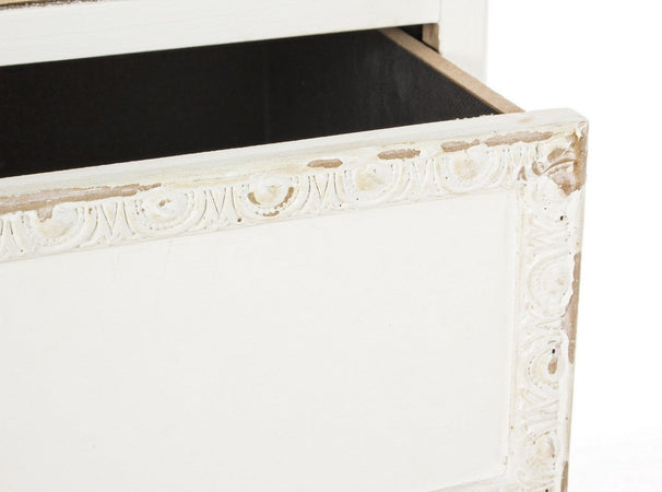 Vetrina "Aurelie" da 2 ante e 7 cassetti, in legno di abete 60 x 35 x 183 cm