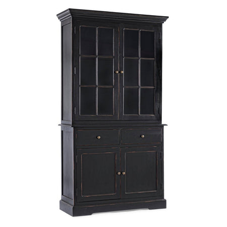 Vetrina "Jefferson" per interno, struttura in legno di mango, schienali in legno