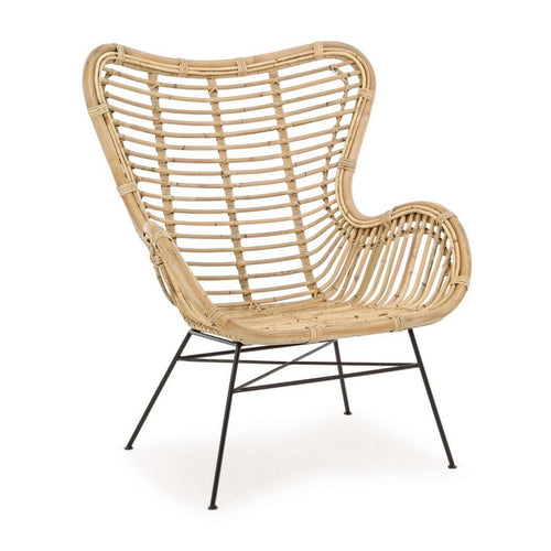 Poltrona Casilda per interno, Struttura In Rattan, Rifinitura Con Vernice Melaminica 74 x 75 x 85h cm