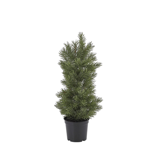 Alberello di Natale pino con vaso con punte, decorazione in plastica