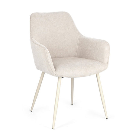 Sedia "Cora" con struttura in acciaio, per arredo interno con braccioli, 58 x 63 x h 85,5 cm