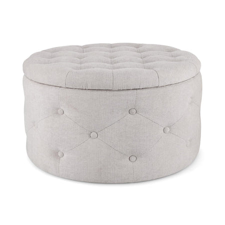 Poltrona Pouf "Ernestine" per interno, con struttura in legno di pino e mdf da Ø70 x 40h cm