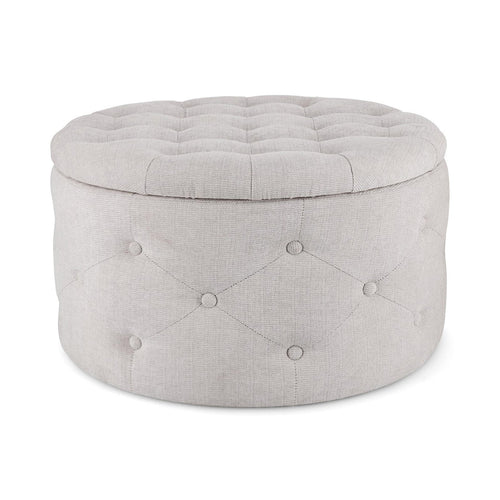 Poltrona Pouf Ernestine per interno, con struttura in legno di pino e mdf da Ø70 x 40h cm