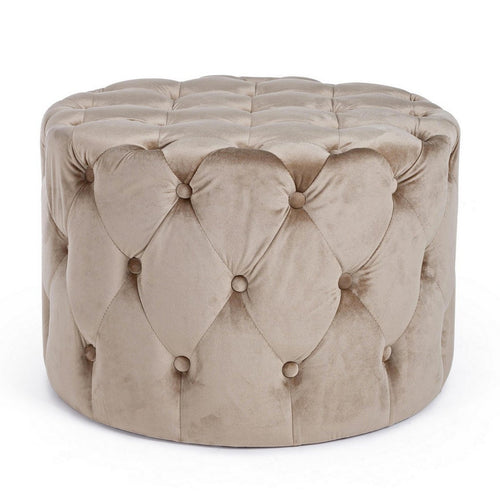 Poltrona Pouf Lorella per interno, con struttura in legno di pino e mdf da Ø60 x 42h cm