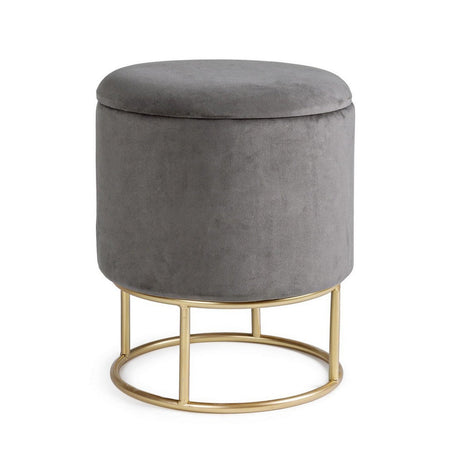 Poltrona Pouf "Polina" per interno, con struttura in mdf e compensato da Ø34.5x45h cm