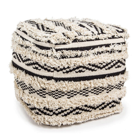 Poltrona Pouf "Yucatan" per interno, con rivestimento in 100% cotone da 45x45x35 cm