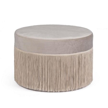 Poltrona Pouf "Leilani" per interno, con struttura in mdf e compensato da Ø45 x 30h cm