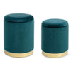 Poltrona Pouf Polina per interno, con struttura In mdf e compensato, Set da 2 pezzi