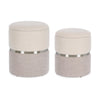 Poltrona Pouf Radinka per interno, con struttura in mdf e compensato Set da 2 pezzi