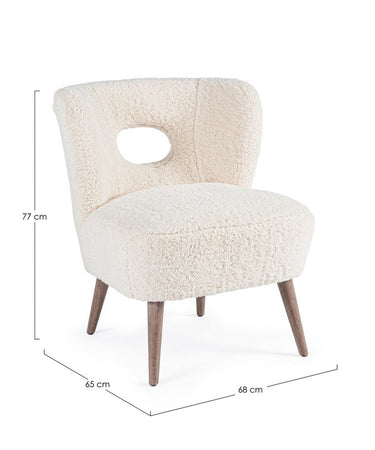 Poltrona "Cortina" per interno, Struttura In Legno Di Pino 65 x 68 x 77h cm
