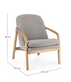 Poltrona Elaide per interno, Struttura In Rubberwood 65.5 x 74.5 x 82h cm