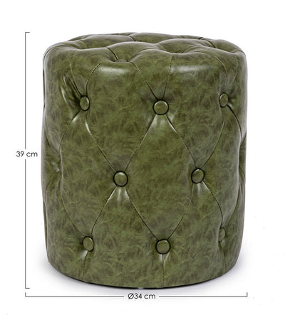 Poltrona Pouf "Batilda" per interno, con struttura in legno di pino e compensato da Ø34 x 39h cm