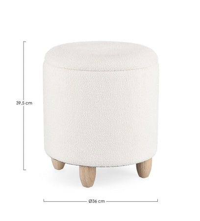 Poltrona Pouf "Zena" per interno, con struttura in mdf e compensato da Ø36 x 39.5h cm