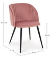 Sedia Queen con gambe in acciaio verniciato a polvere, per arredo interno 53 x 57 x h 81,5 cm
