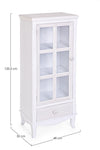 Vetrina Charlene da 1 anta e 1 cassetto in MDF, con ripiani, color bianco, per interno