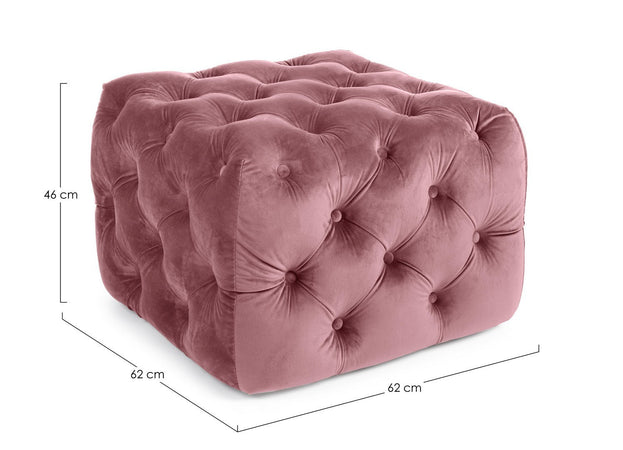Poltrona Pouf "Evan" per interno, con struttura in legno di eucalipto e compensato da 62x62x46 cm