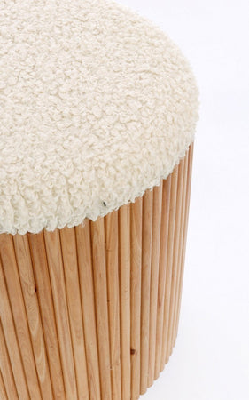Poltrona Pouf "Neda" per interno, con struttura in mdf e compensato, set da 2 pezzi
