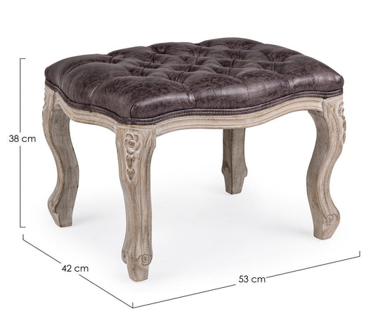 Poltrona Pouf "Diva" per interno, con struttura in rubber wood da 53x42x38cm