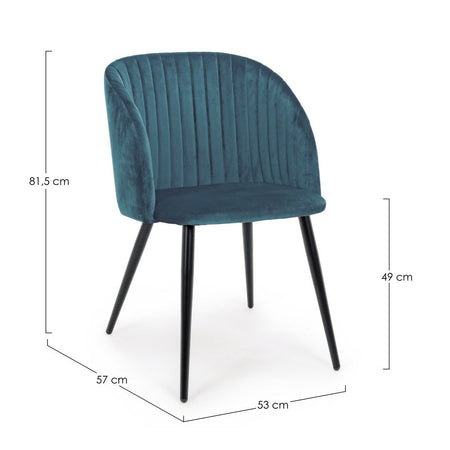 Sedia "Queen" con gambe in acciaio verniciato a polvere, per arredo interno 53 x 57 x h 81,5 cm