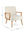 Poltrona Veriana per interno, Struttura In Legno Di Pino E Compensato 64.5 x 72 x 82h cm