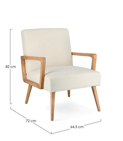 Poltrona "Veriana" per interno, Struttura In Legno Di Pino E Compensato 64.5 x 72 x 82h cm
