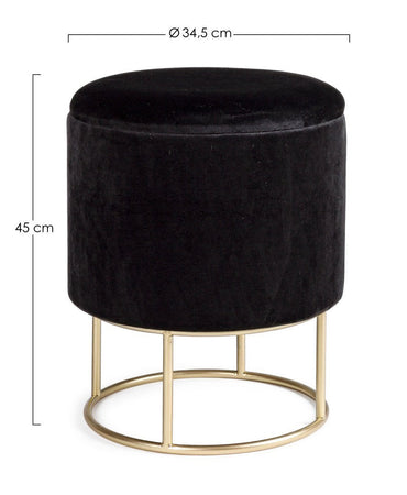 Poltrona Pouf "Polina" per interno, con struttura in mdf e compensato da Ø34.5x45h cm