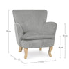 Poltrona Orlins per interno, Struttura In Legno Di Pino E Compensato, Rivestimento In Poliestere Effetto Boucle', Capitonne' 71.5 x 72.5 x 79h cm
