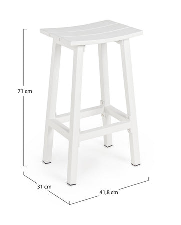 Sgabello da bar "Skipper" con struttura in alluminio, seduta comoda per esterno, da 71 cm