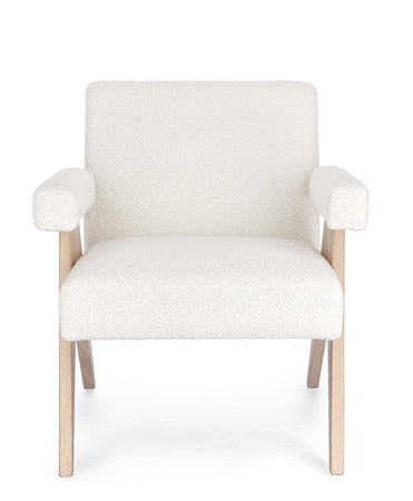 Poltrona "Faiza" per interno, Struttura In Legno, Gambe In Rubberwood 57.5 x 80 x 83h cm