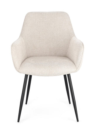 Sedia "Cora" con struttura in acciaio, per arredo interno con braccioli, 58 x 63 x h 85,5 cm