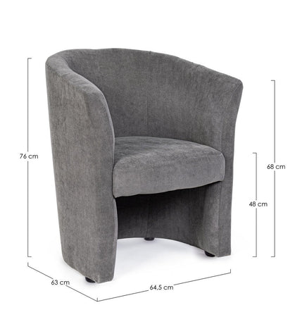 Poltrona "Belize" per interno, Struttura In Legno Di Pino E Compensato 64,5 x 63 x 76h cm