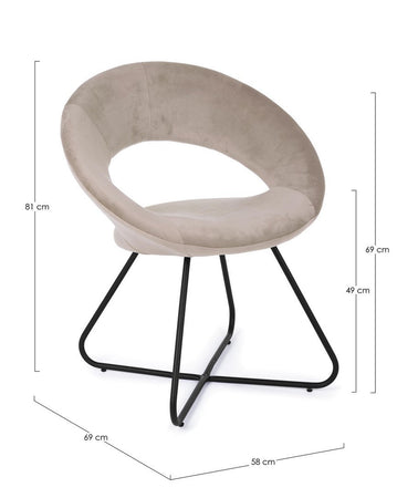 Poltrona "Vanity" per interno, Struttura Seduta E Schienale In Compensato 58 x 69 x 81h cm